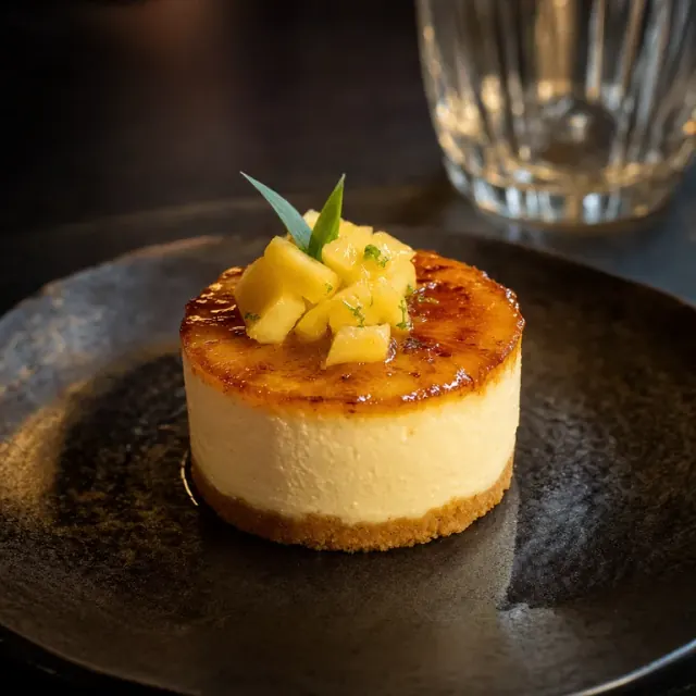 Illustrative individual pineapple cheesecake