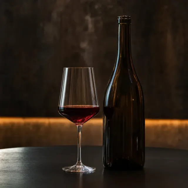 Illustrative garnet Grenache and Cinsault wine